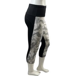 Gap GapFit Blackout Technology leggings Black Gray M gym workout 73-12
